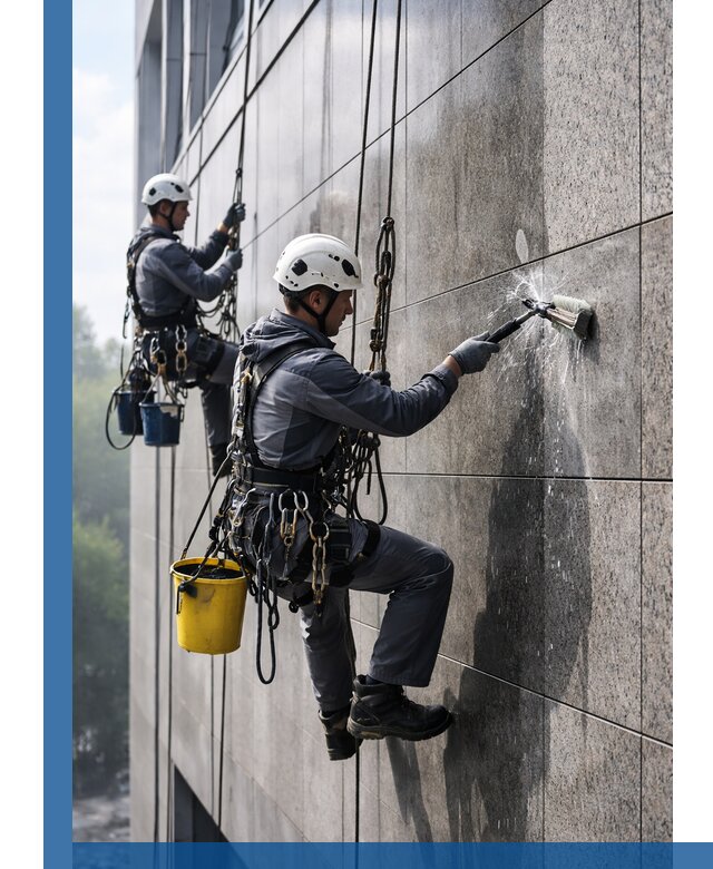 Профессиональная мойка фасада из керамогранита в Димитровграде