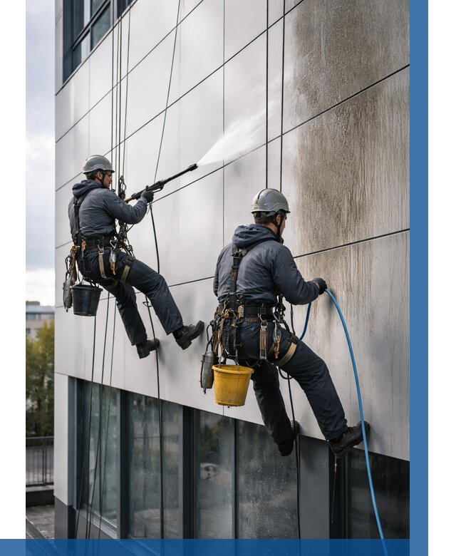 Мойка фасада из композита в Димитровграде по цене от 309 р. | ВЫСОТНИК-Дмт