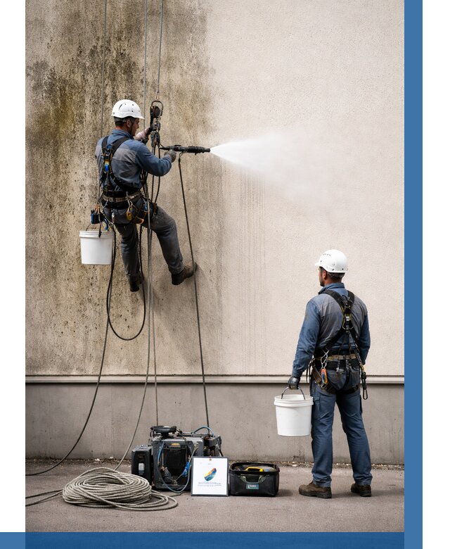 Очистка фасада от плесени в Димитровграде от 309 р. | ВЫСОТНИК-Дмт