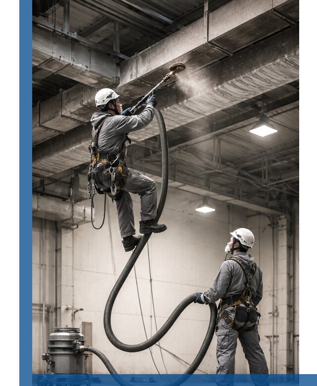 Обеспыливание потолочных конструкций в Димитровграде промышленным альпинизмом