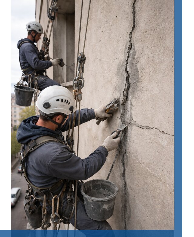 Заделка трещин на фасаде в Димитровграде от 927 р. | ВЫСОТНИК-Дмт