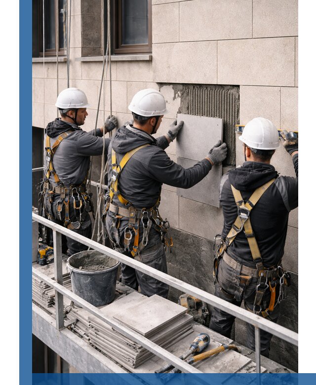 Ремонт облицовки фасада плиткой в Димитровграде с гарантией