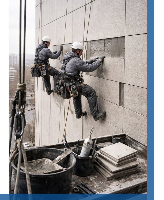 Ремонт фасада из керамогранита в Димитровграде от 2576 р. | ВЫСОТНИК-Дмт