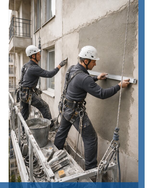 Штукатурка фасада на высоте в Димитровграде от 927 р. | ВЫСОТНИК-Дмт