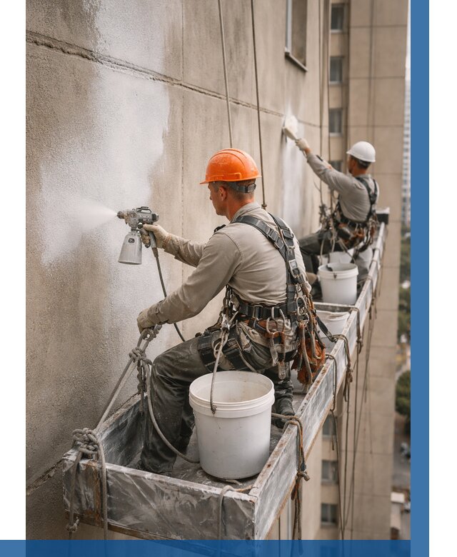 Грунтовка фасада на высоте в Димитровграде от 124 р. | ВЫСОТНИК-Дмт