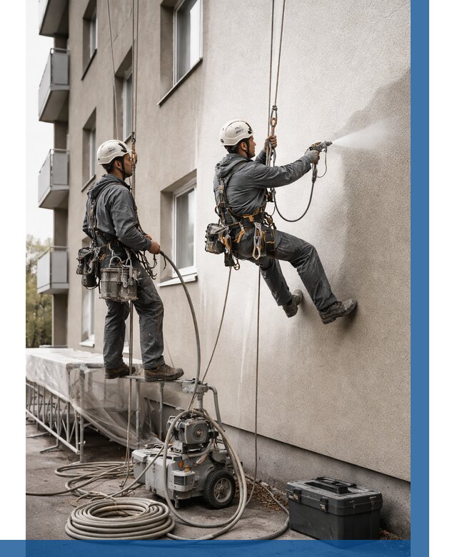 Безвоздушная покраска фасада в Димитровграде от 227 р/м² | ВЫСОТНИК-Дмт