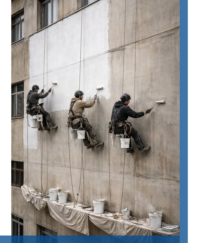 Покраска бетонного фасада в Димитровграде от 361 р за м2 | ВЫСОТНИК-Дмт