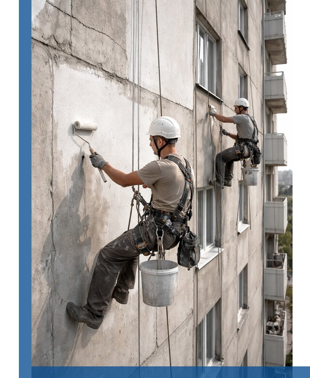 Покраска бетонного фасада в Димитровграде для жилых и промышленных объектов