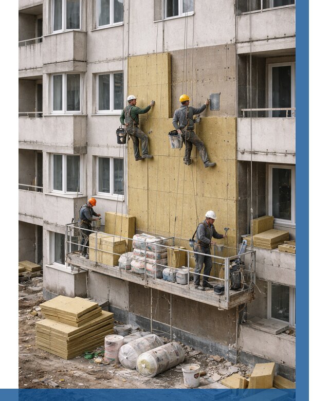 Утепление фасада минватой в Димитровграде от 1545 р. | ВЫСОТНИК-Дмт