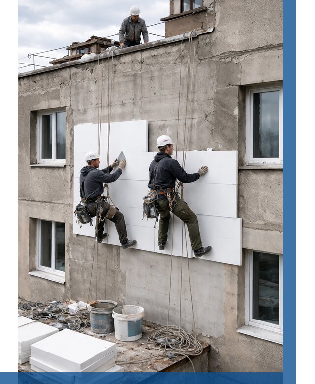 Утепление фасада пенополистиролом в Димитровграде от 1855 р. | ВЫСОТНИК-Дмт