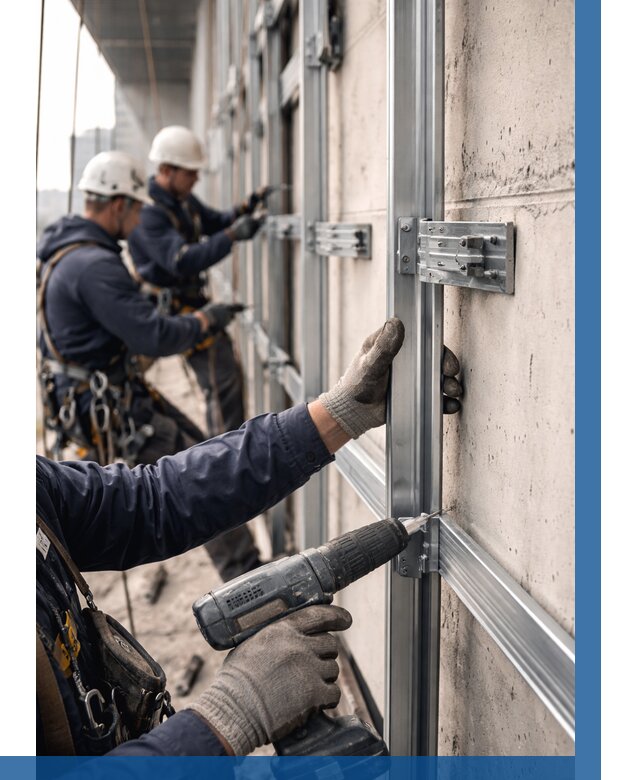 Монтаж подсистемы вентфасада в Димитровграде от 876 р. | ВЫСОТНИК-Дмт