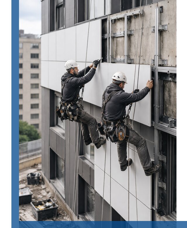 Монтаж композитных панелей фасада в Димитровграде под ключ