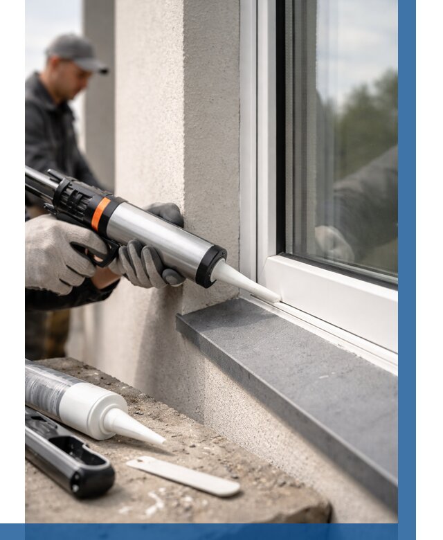 Герметизация монтажных швов окон в Димитровграде от 670 р. | ВЫСОТНИК-Дмт