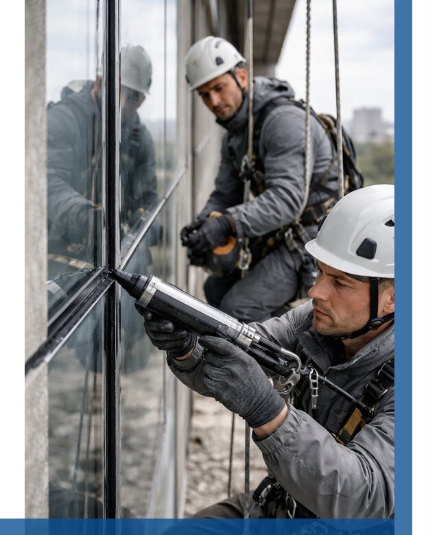 Герметизация витражных швов в Димитровграде от 670 р. | ВЫСОТНИК-Дмт