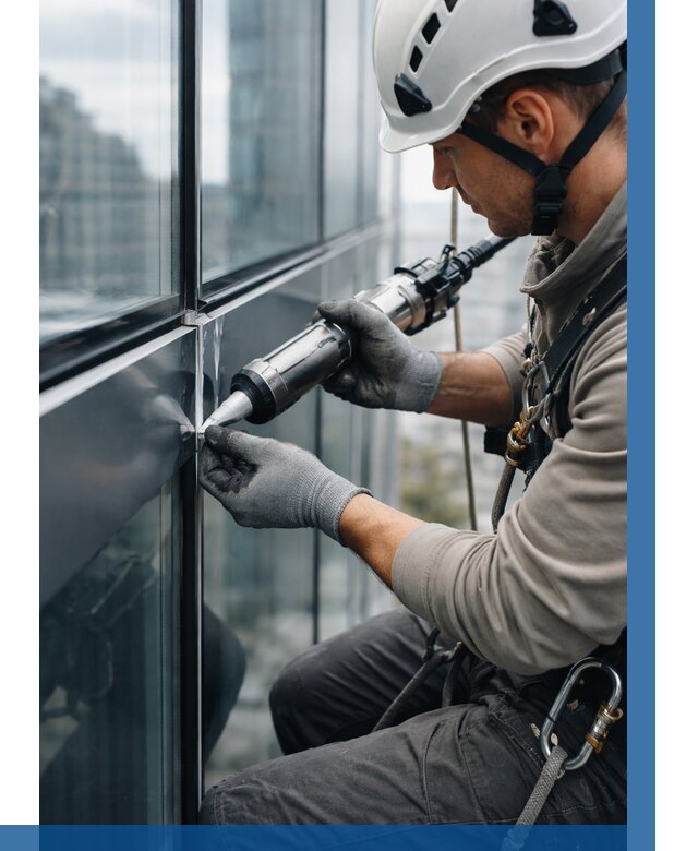 Герметизация стыков витража в Димитровграде от 1236 р. | ВЫСОТНИК-Дмт