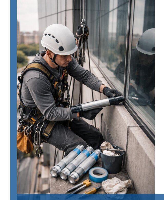 Герметизация стыков витража в Димитровграде для герметичных фасадов