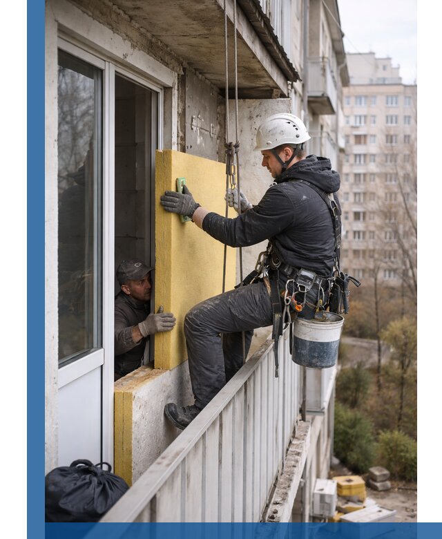 Профессиональное утепление балкона снаружи в Димитровграде под ключ