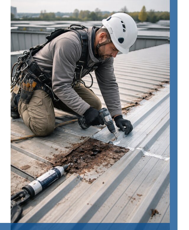 Ремонт профнастила на кровле в Димитровграде от 721 р. | ВЫСОТНИК-Дмт