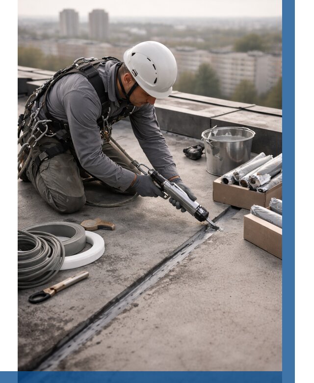 Герметизация швов кровли в Димитровграде от 464 р./м2 | ВЫСОТНИК-Дмт