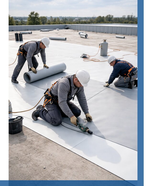 Монтаж мембранной кровли под ключ в Димитровграде от 1236 р. | ВЫСОТНИК-Дмт