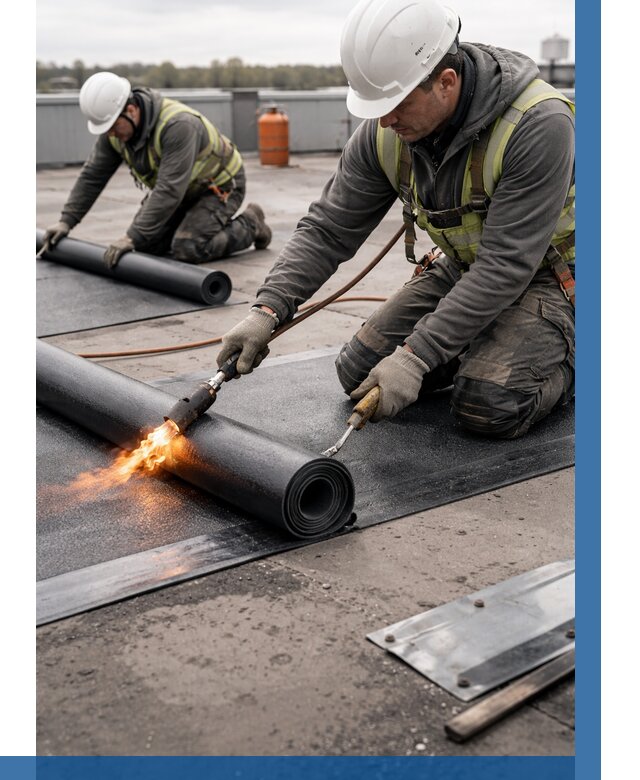 Монтаж наплавляемой кровли в Димитровграде от 876 р. — ВЫСОТНИК-Дмт