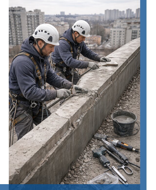 Ремонт парапета на кровле в Димитровграде от 1545 р. | ВЫСОТНИК-Дмт