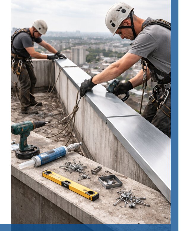 Монтаж парапетных крышек в Димитровграде от 824 р. | ВЫСОТНИК-Дмт