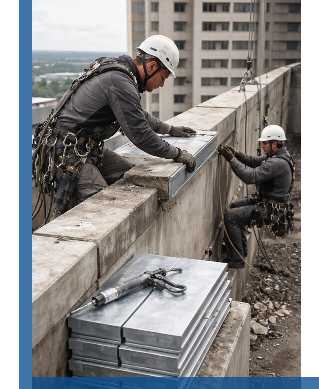 Замена парапетных крышек и установка новых в Димитровграде