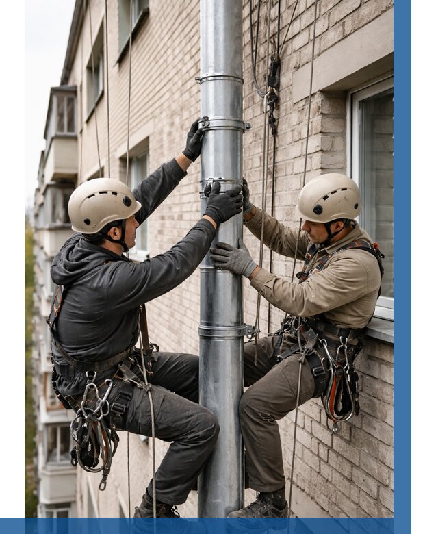 Замена водосточных труб в Димитровграде от 6697 р. | ВЫСОТНИК-Дмт