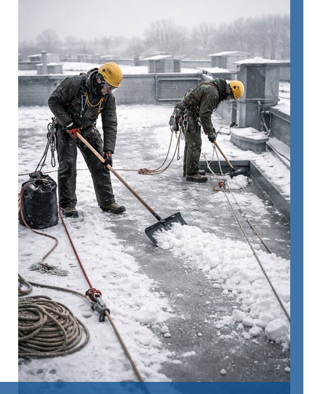 Очистка крыши от снега в Димитровграде от 7727 р. | ВЫСОТНИК-Дмт