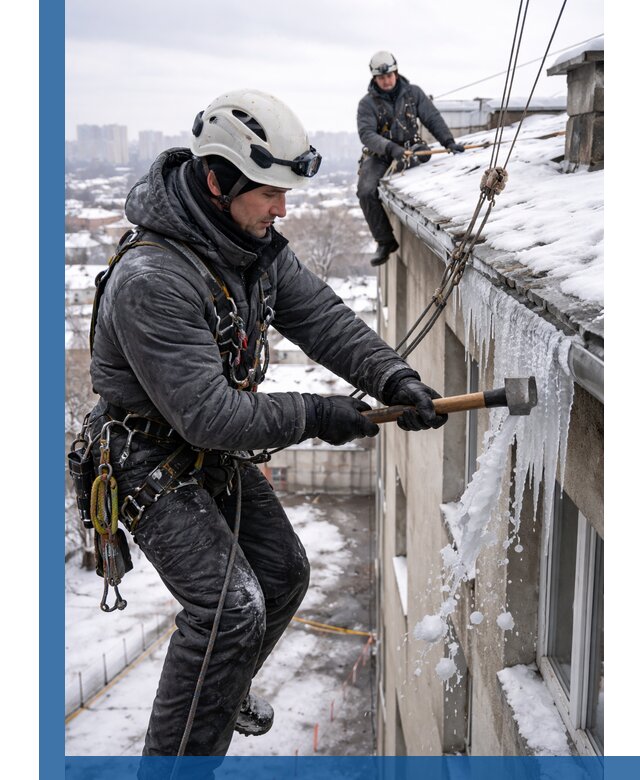 Сбивание и удаление сосулек с крыши в Димитровграде безопасно