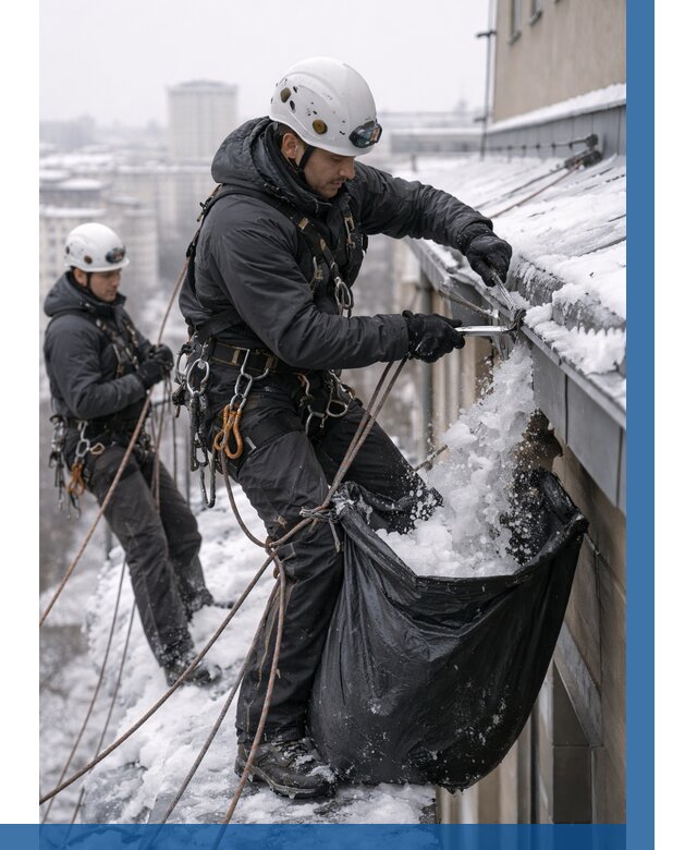 Аварийная очистка крыши в Димитровграде под ключ от 309 р. | ВЫСОТНИК-Дмт