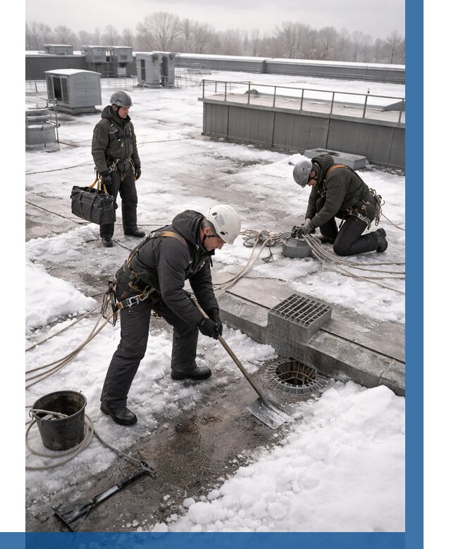 Абонентское обслуживание кровли зимой в Димитровграде от 8242 р. | ВЫСОТНИК-Дмт