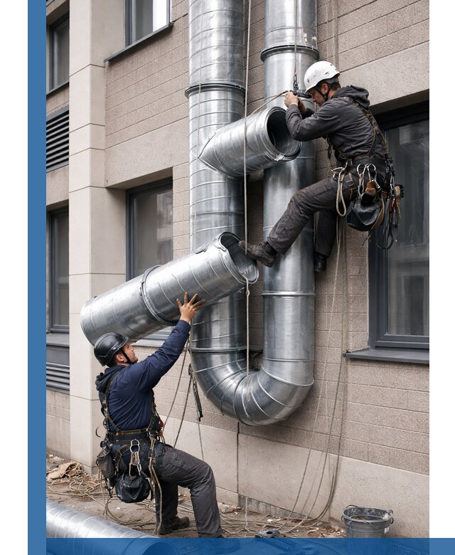 Монтаж фасадных воздуховодов в Димитровграде с герметизацией и крепежом