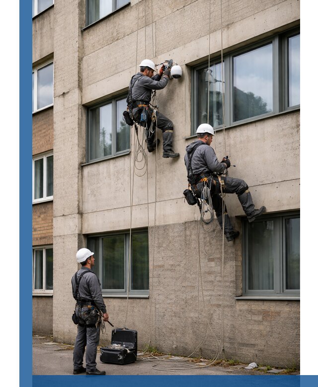 Монтаж фасадных камер видеонаблюдения в Димитровграде под ключ