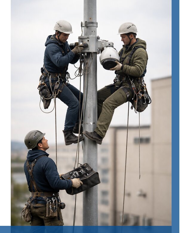 Установка видеокамер на мачте в Димитровграде от 8758 р. | ВЫСОТНИК-Дмт