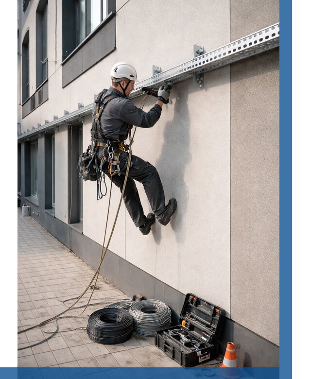 Монтаж кабельных лотков на фасаде в Димитровграде от 1236 р. | ВЫСОТНИК-Дмт