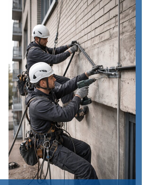 Крепление кабеля на фасаде в Димитровграде от 361 р. | ВЫСОТНИК-Дмт