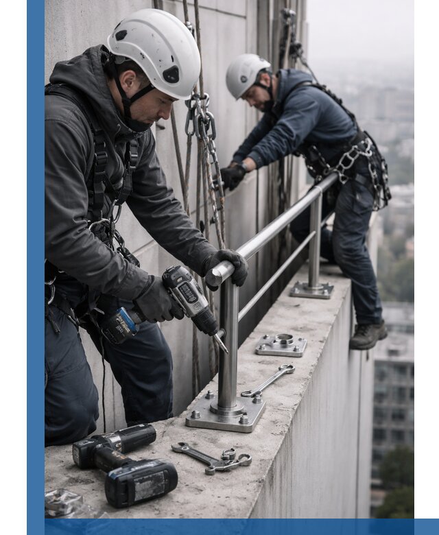 Монтаж перил на высоте в Димитровграде для жилых и промобъектов