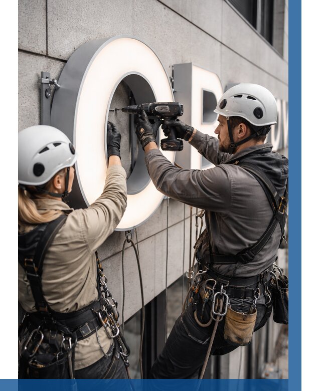 Монтаж световых букв в Димитровграде от 3091 р. под ключ ВЫСОТНИК-Дмт