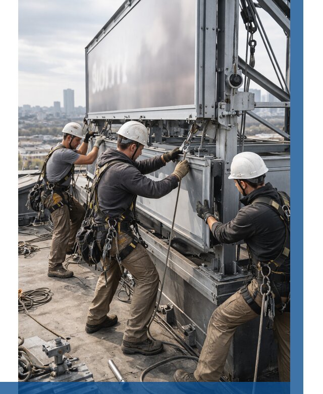 Монтаж крышной рекламной конструкции в Димитровграде от 61818 р.|ВЫСОТНИК-Дмт