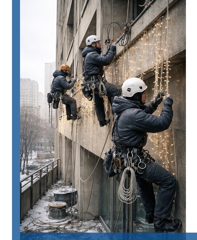 Монтаж новогодней иллюминации и украшение фасадов в Димитровграде