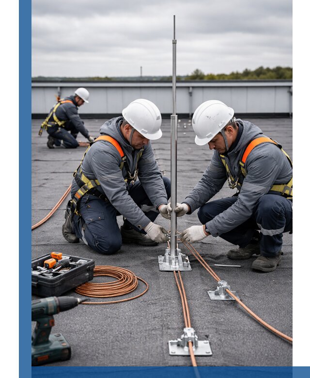 Монтаж молниезащиты на кровле в Димитровграде под ключ с гарантией