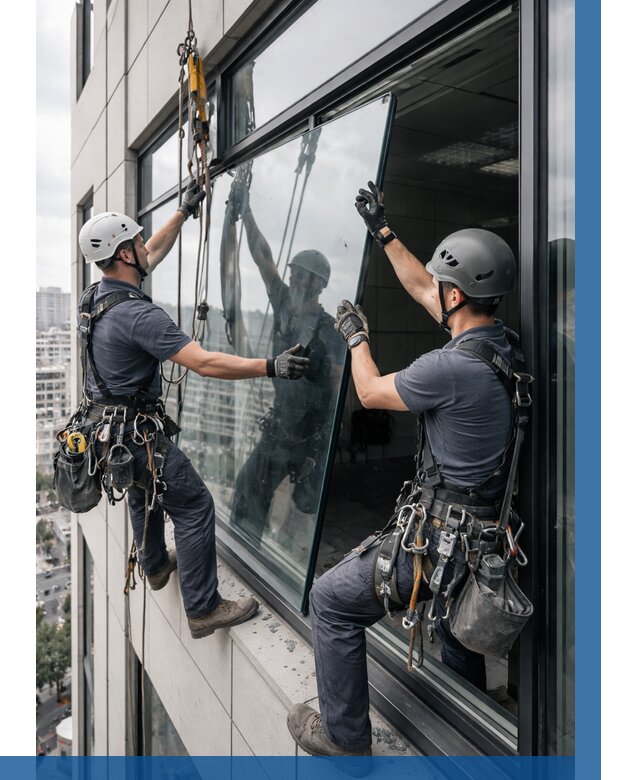 Замена стеклопакетов на высоте в Димитровграде от 5667 р. | ВЫСОТНИК-Дмт