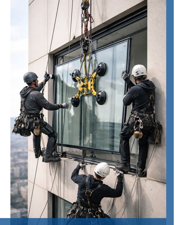 Монтаж стеклопакетов на высоте в Димитровграде от 3297 р. | ВЫСОТНИК-Дмт