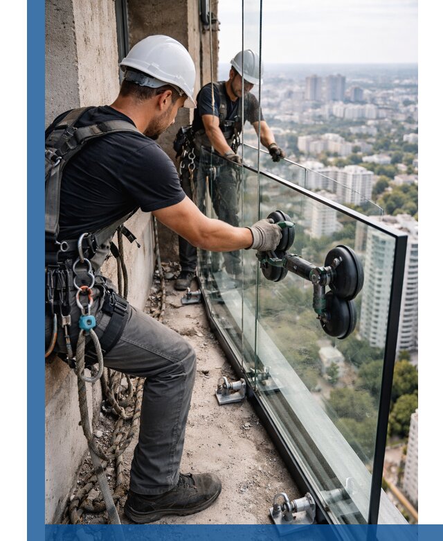 Монтаж стеклянных ограждений под ключ с гарантией в Димитровграде