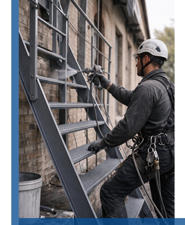 Покраска и антикоррозионная защита пожарных лестниц в Димитровграде