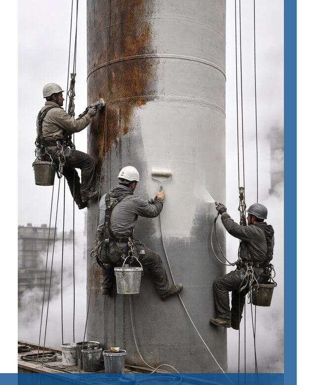 Покраска дымовых труб в Димитровграде от 8758 р. | ВЫСОТНИК-Дмт