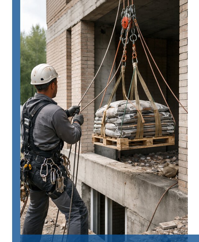 Подъем материалов на этаж веревками в Димитровграде оперативно