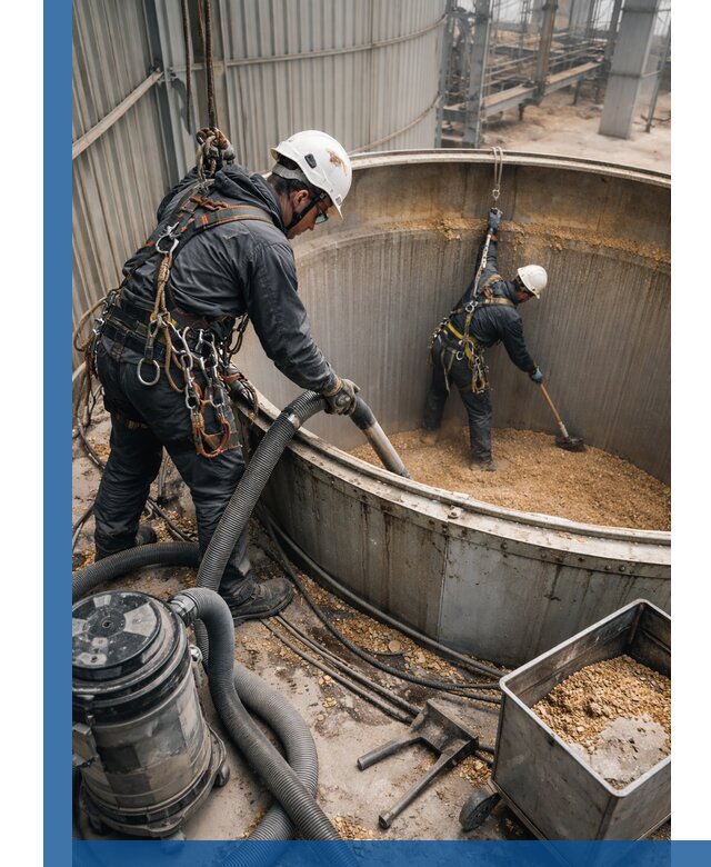 Профессиональная чистка зерновых бункеров в Димитровграде с выездом